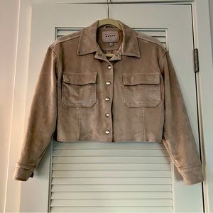 Blush suede cropped jacket